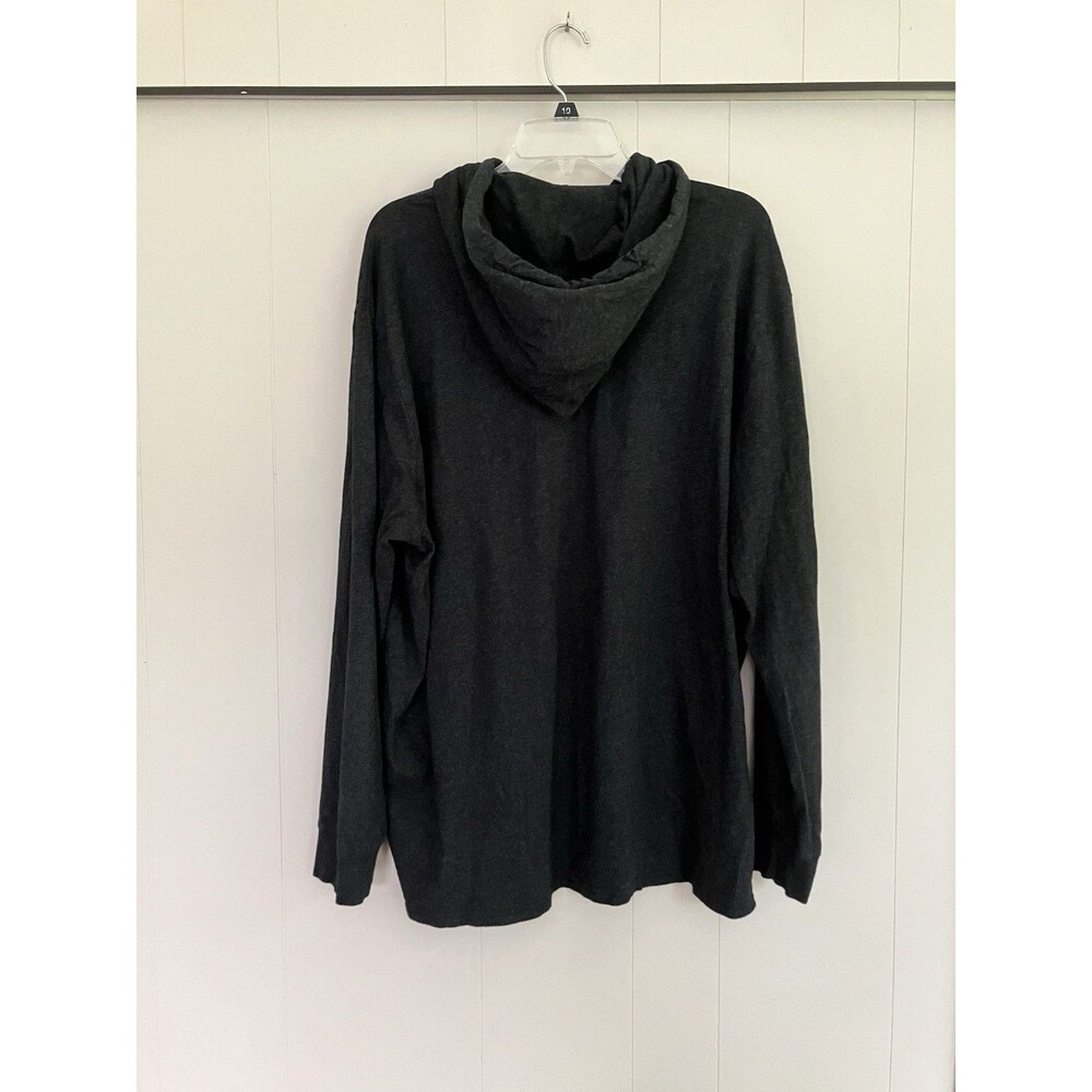 Polo Ralph Lauren Men XXL Dark Charcoal Gray Cotton Knit Hoodie Light Pullover - Picture 2 of 8
